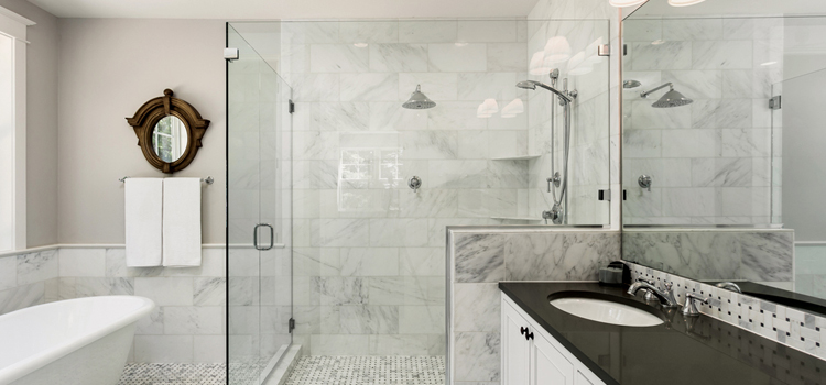 bathroom shower door installation in Glenview, Illinois